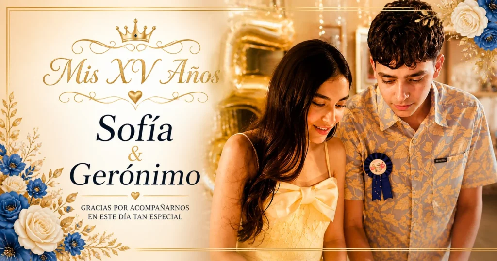 Invitaciones digitales para XV años personalizadas con fotos, música y confirmación por WhatsApp