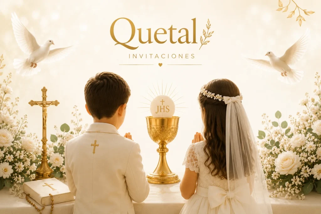 Invitaciones digitales para primera comunión personalizadas